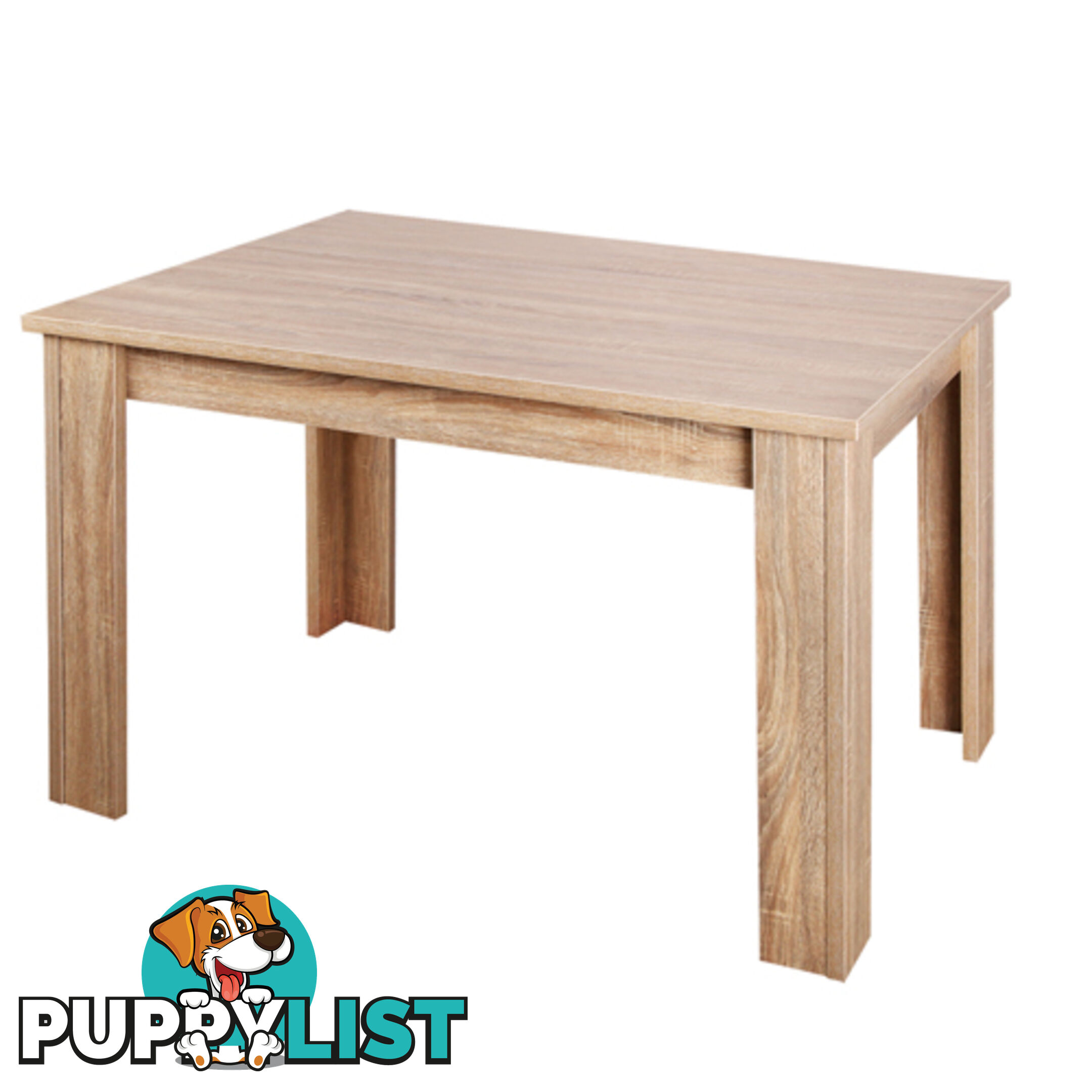 Rectangular 4 Seater Dining Table Natural Wood