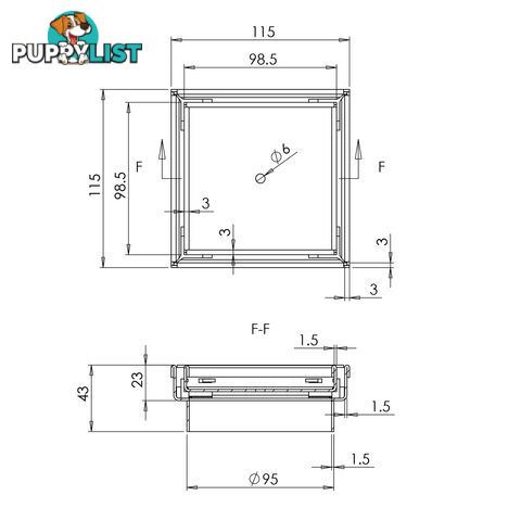 Square Stainless Steel Shower Grate Drain Floor Bathroom 95mm Depth