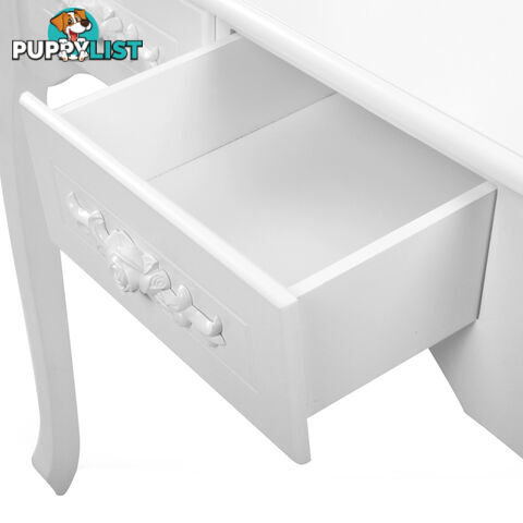 4 Drawer Dressing Table w/ Mirror White