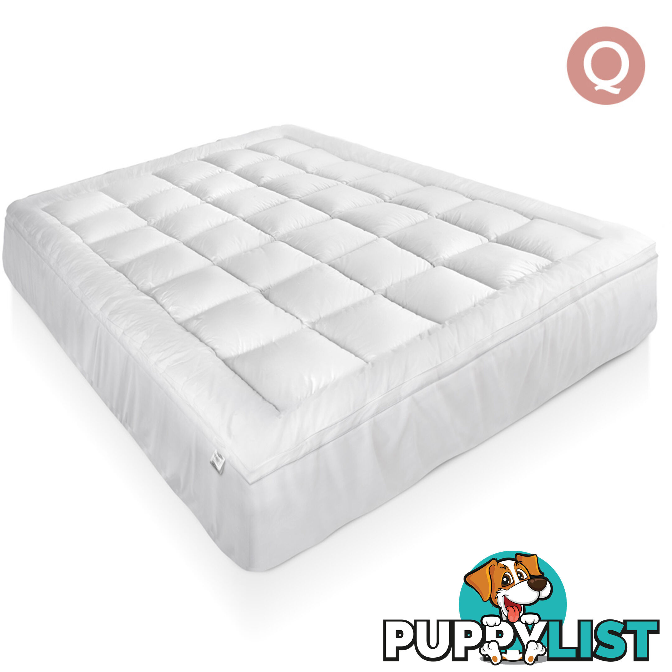 Duck Feather & Down Pillowtop Matress Topper - Queen