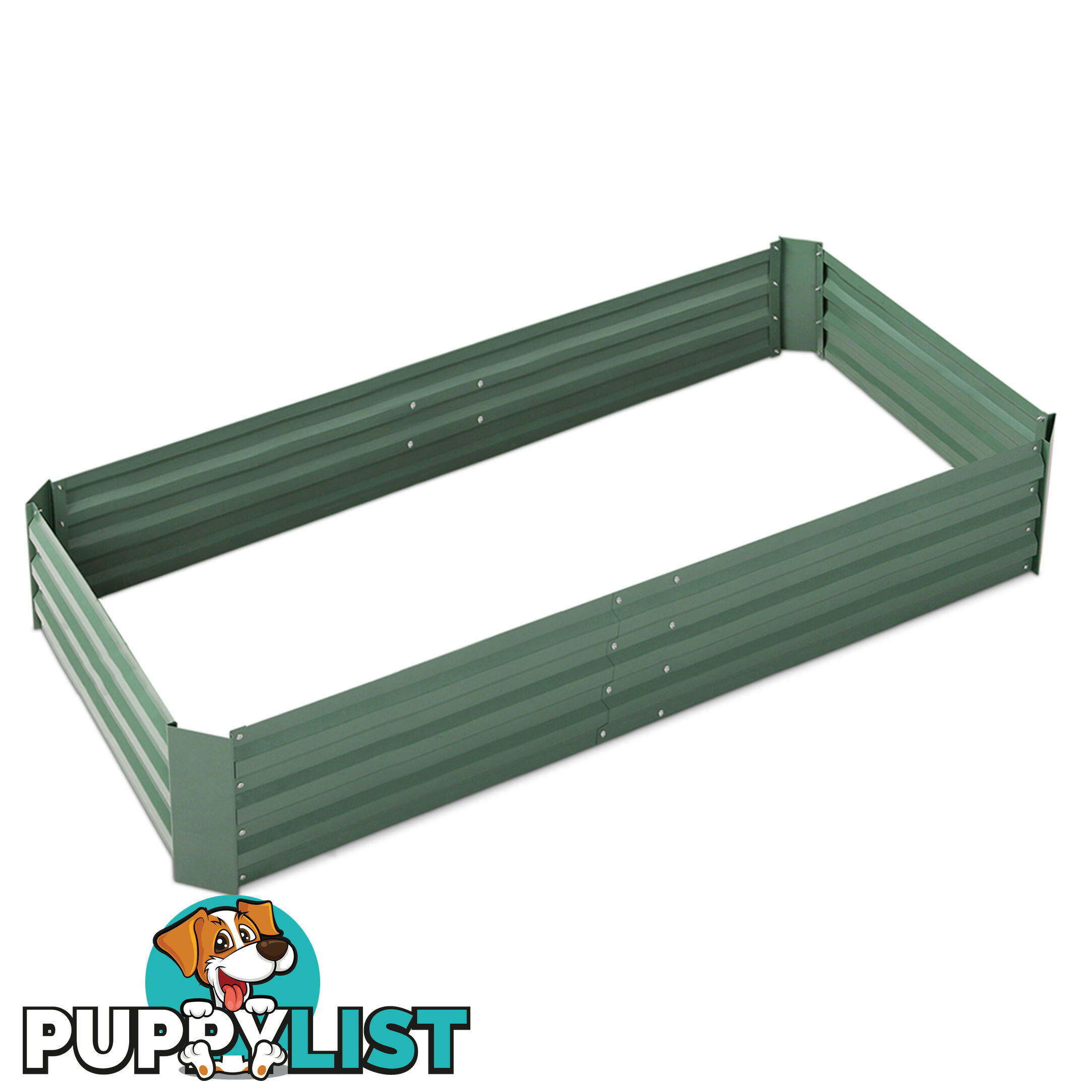 Galvanised Raised Garden Bed - 150 x 90 x 30cm - Green