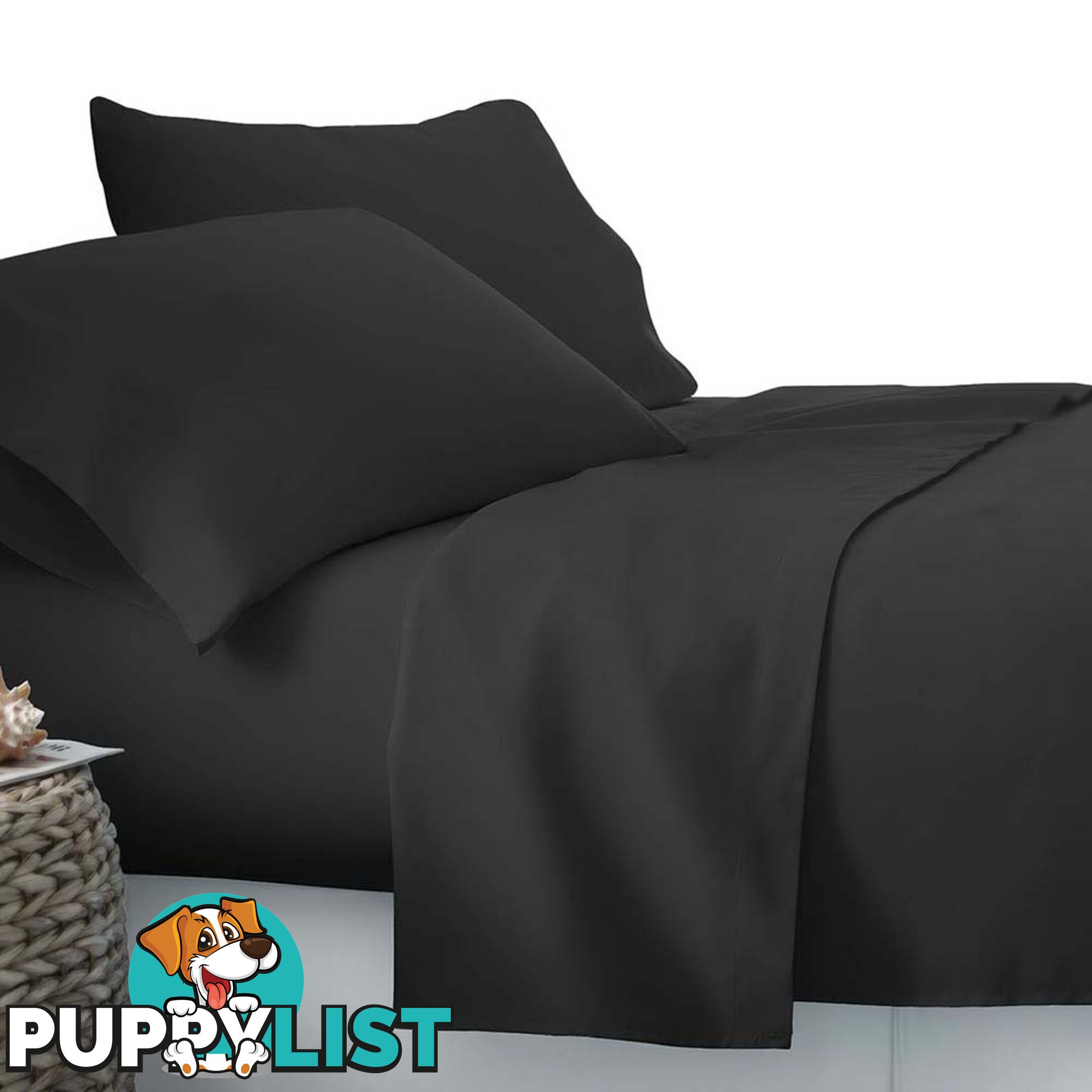 4 Piece Microfibre Sheet Set King _ÑÐ Black