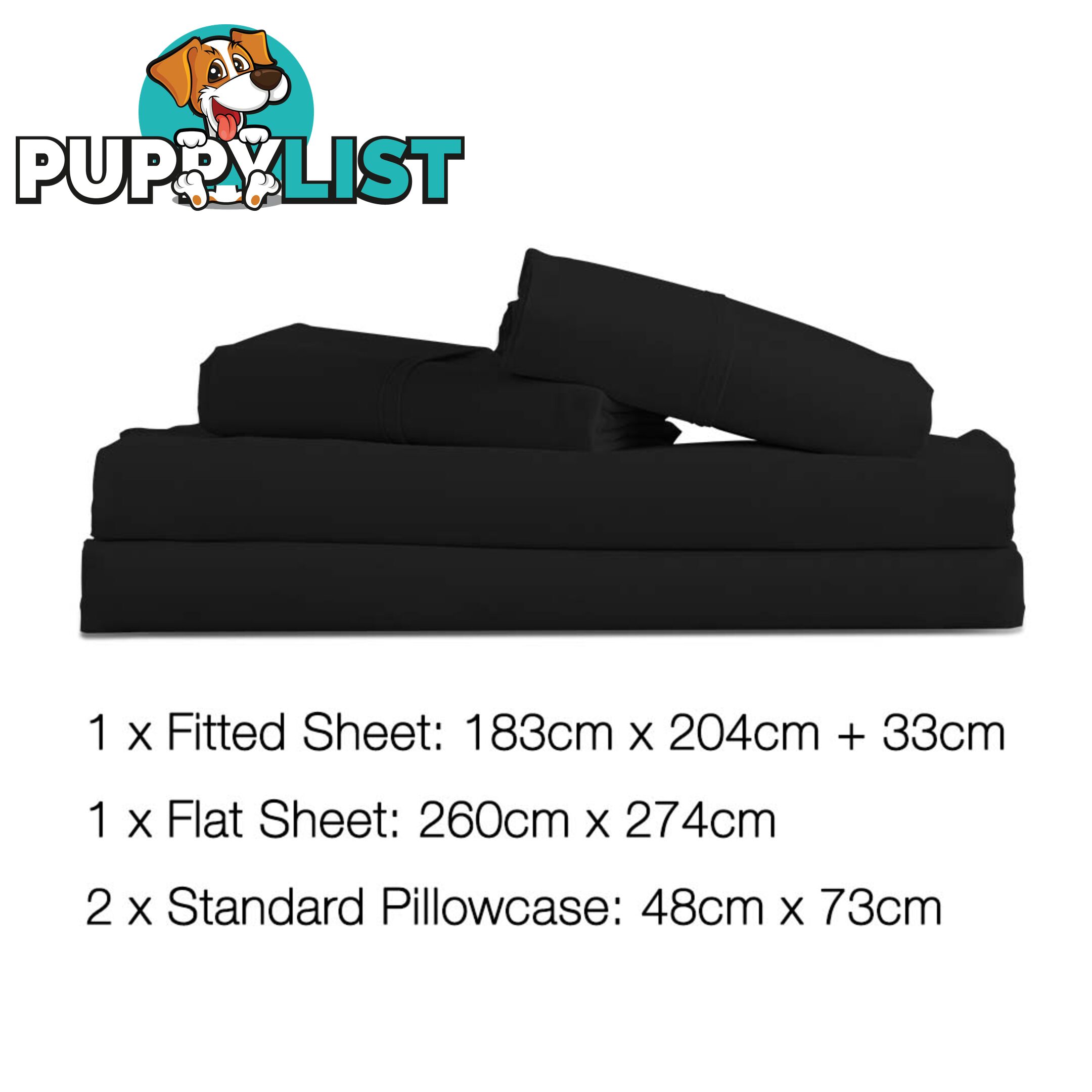 4 Piece Microfibre Sheet Set King _ÑÐ Black