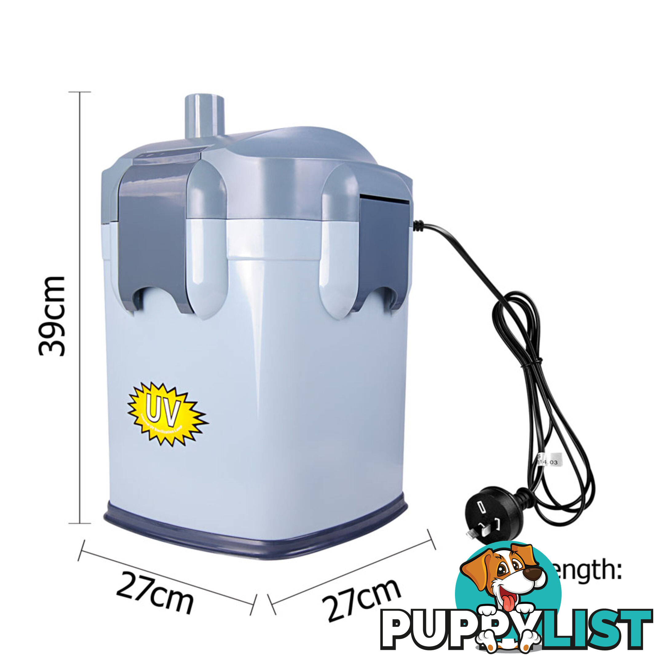 1800LPH Aquarium Fish Tank External Canister Water Filter w/ UV Bulb