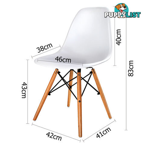 Set of 4 Dining Chair White