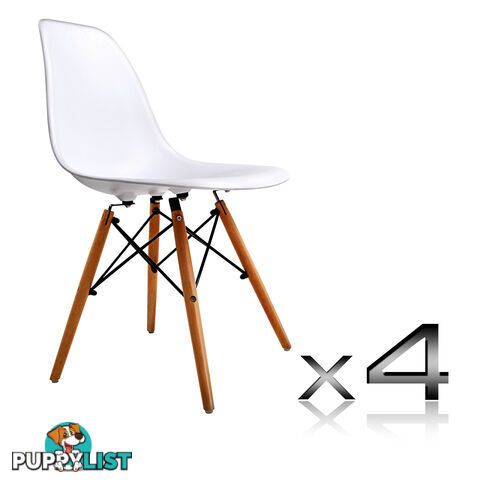 Set of 4 Dining Chair White