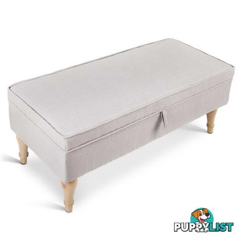 Linen Fabric Storage Ottoman _ÑÐ Beige