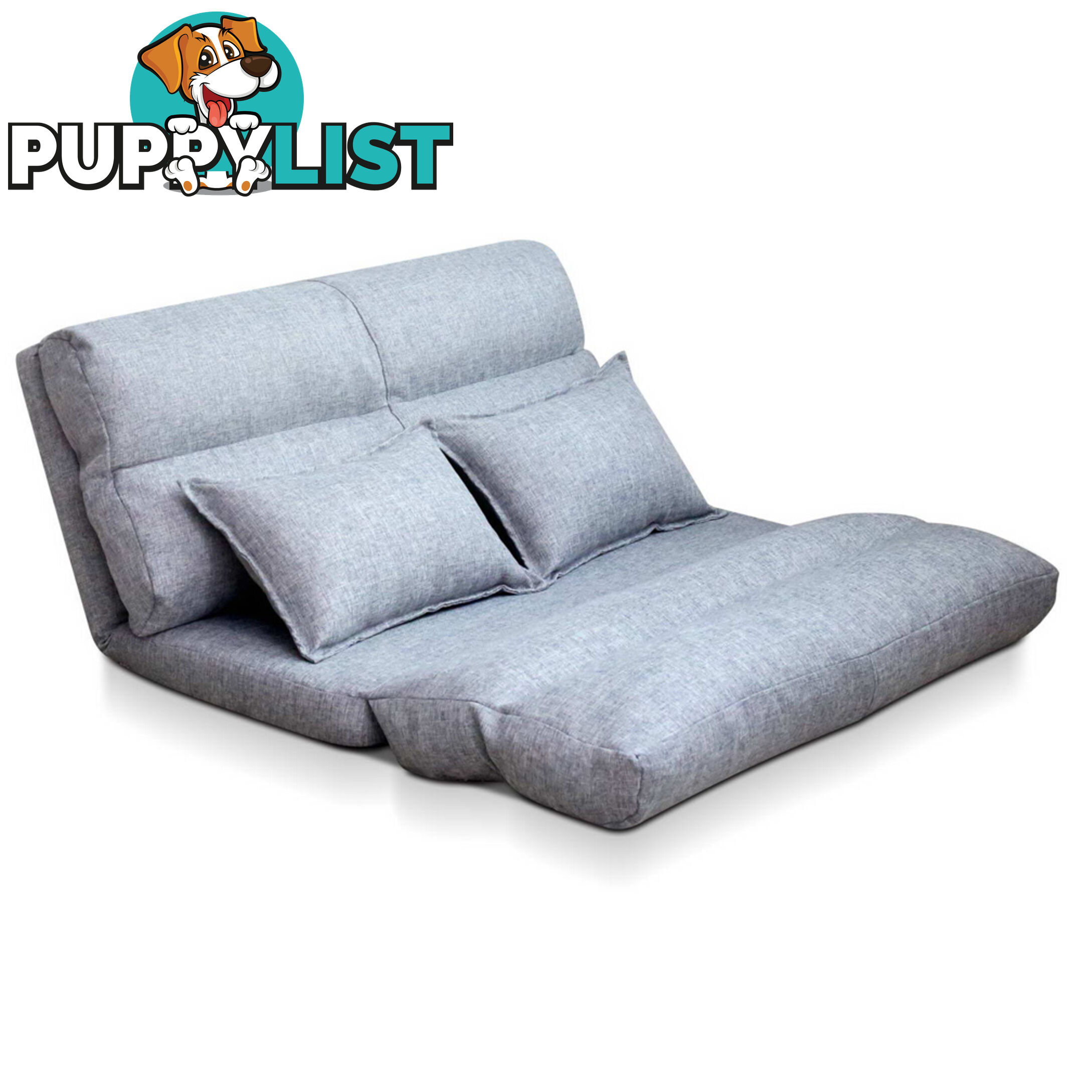 Double Size Adjustable Lounge Sofa - 5 positions Grey