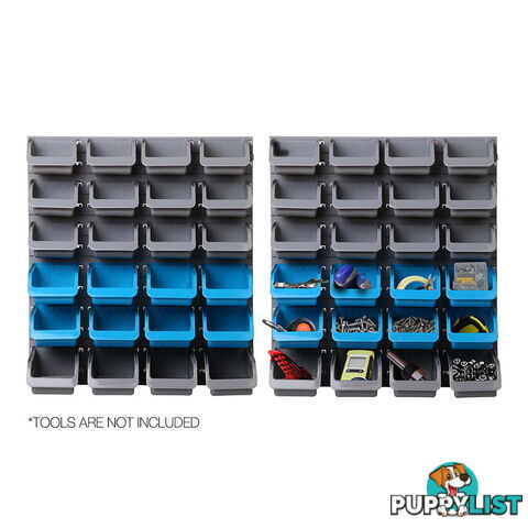 48 Piece Bin Wall Mounted Storage Rack