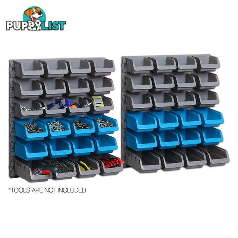 48 Piece Bin Wall Mounted Storage Rack