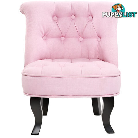 Lorraine Chair French Provincial Kid Fabric Sofa Pastel Pink