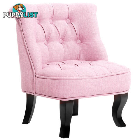 Lorraine Chair French Provincial Kid Fabric Sofa Pastel Pink