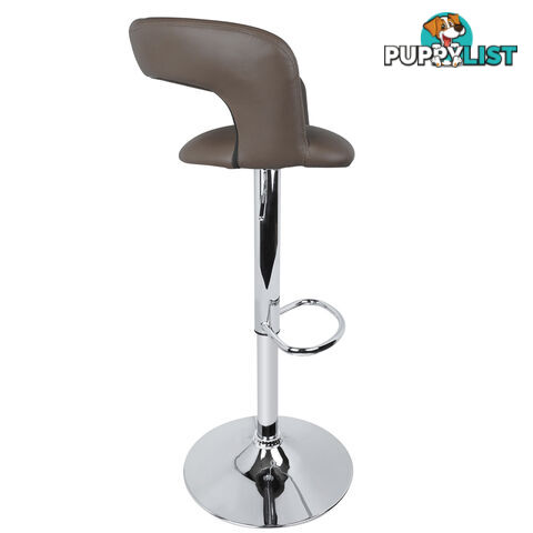 Set of 2 PU Leather Kitchen Bar Stool Charcoal