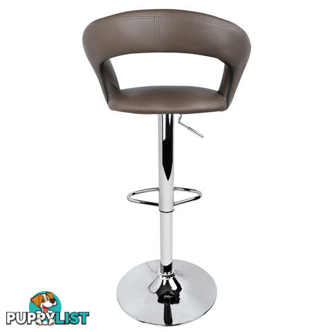 Set of 2 PU Leather Kitchen Bar Stool Charcoal