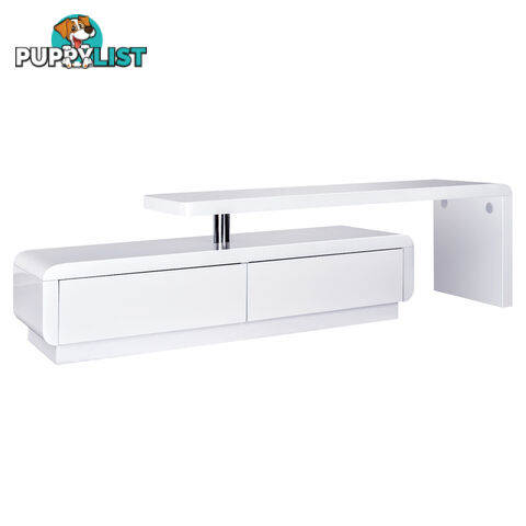 High Gloss Adjustable TV Stand Entertainment Unit Drawers White