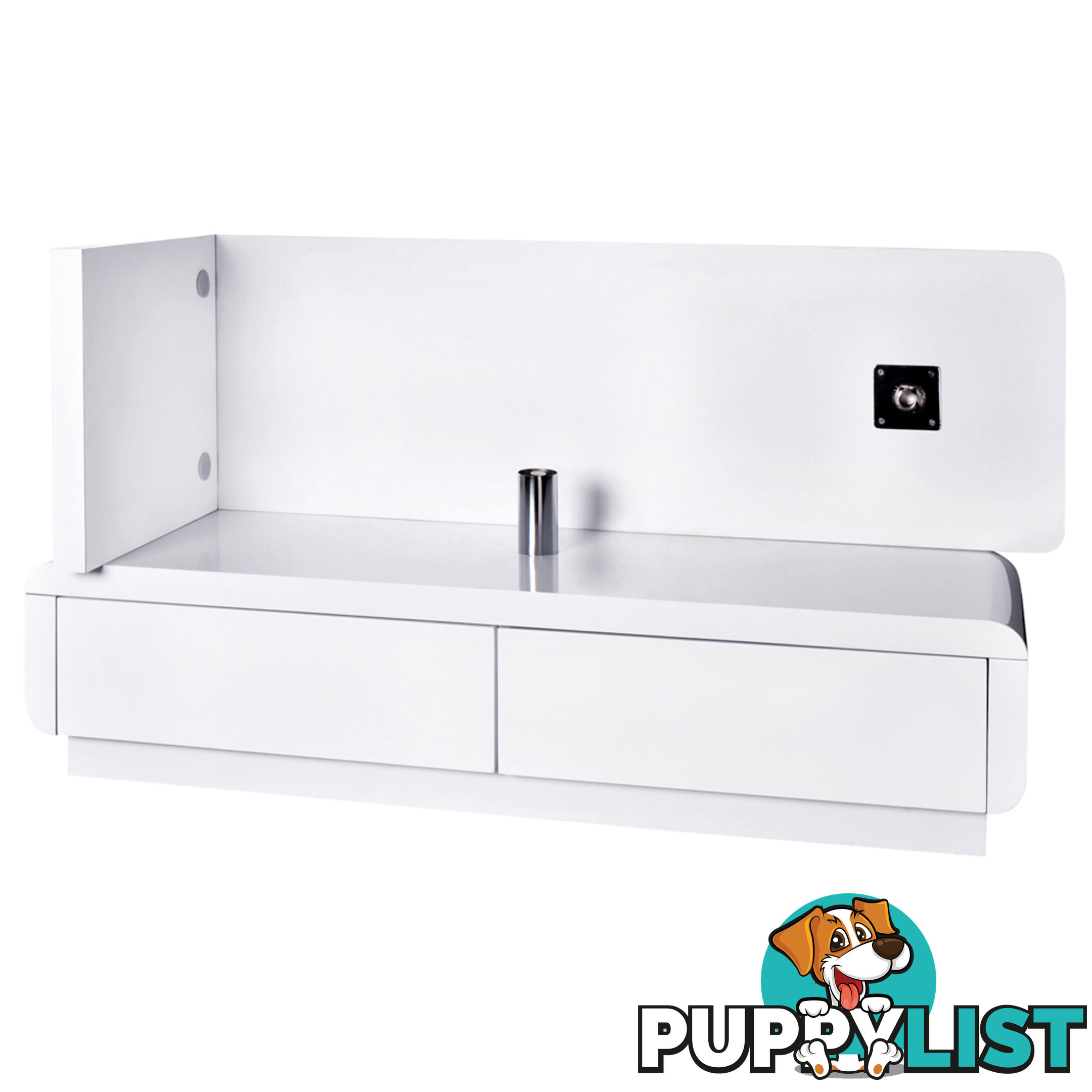 High Gloss Adjustable TV Stand Entertainment Unit Drawers White