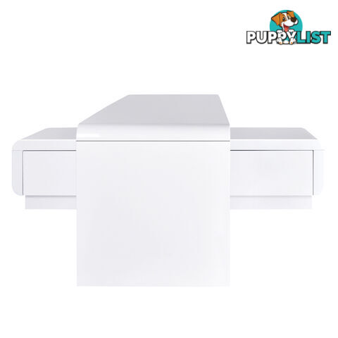 High Gloss Adjustable TV Stand Entertainment Unit Drawers White