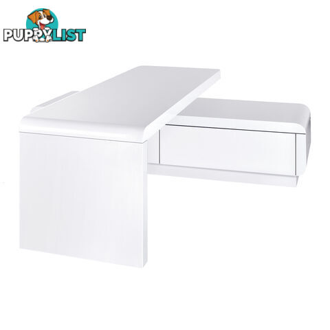 High Gloss Adjustable TV Stand Entertainment Unit Drawers White