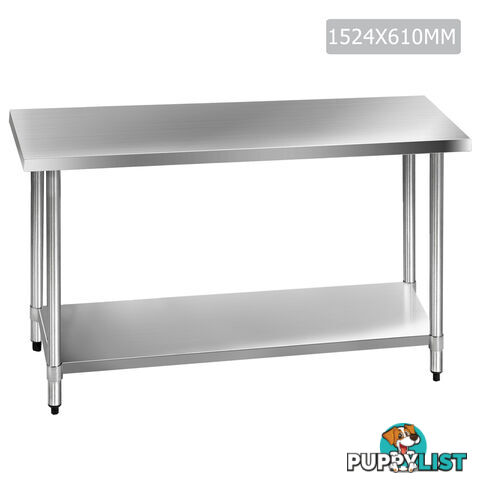 430 Stainless Steel Kitchen Work Bench Table 1524mm