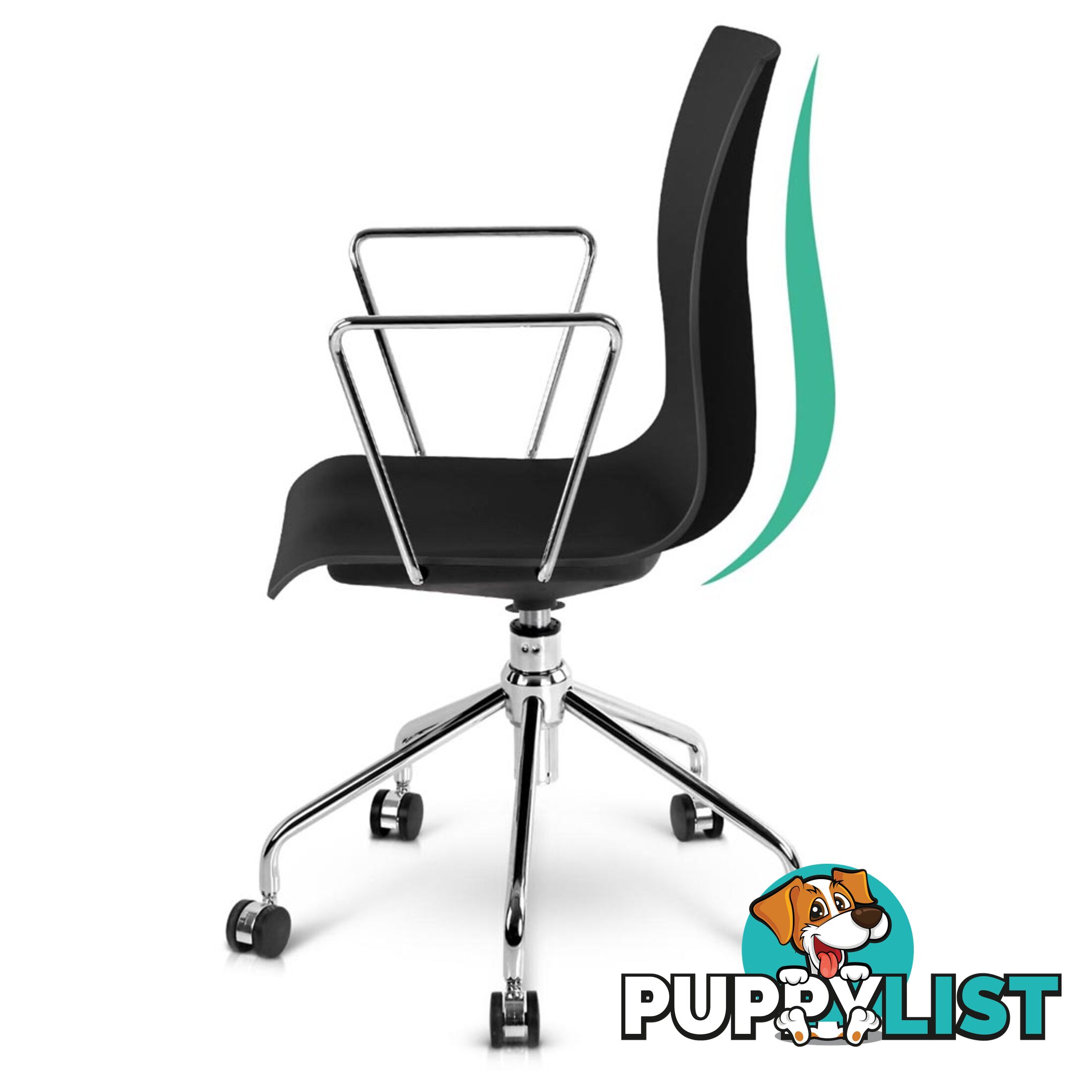 Modern Office Chair with Armrests Black