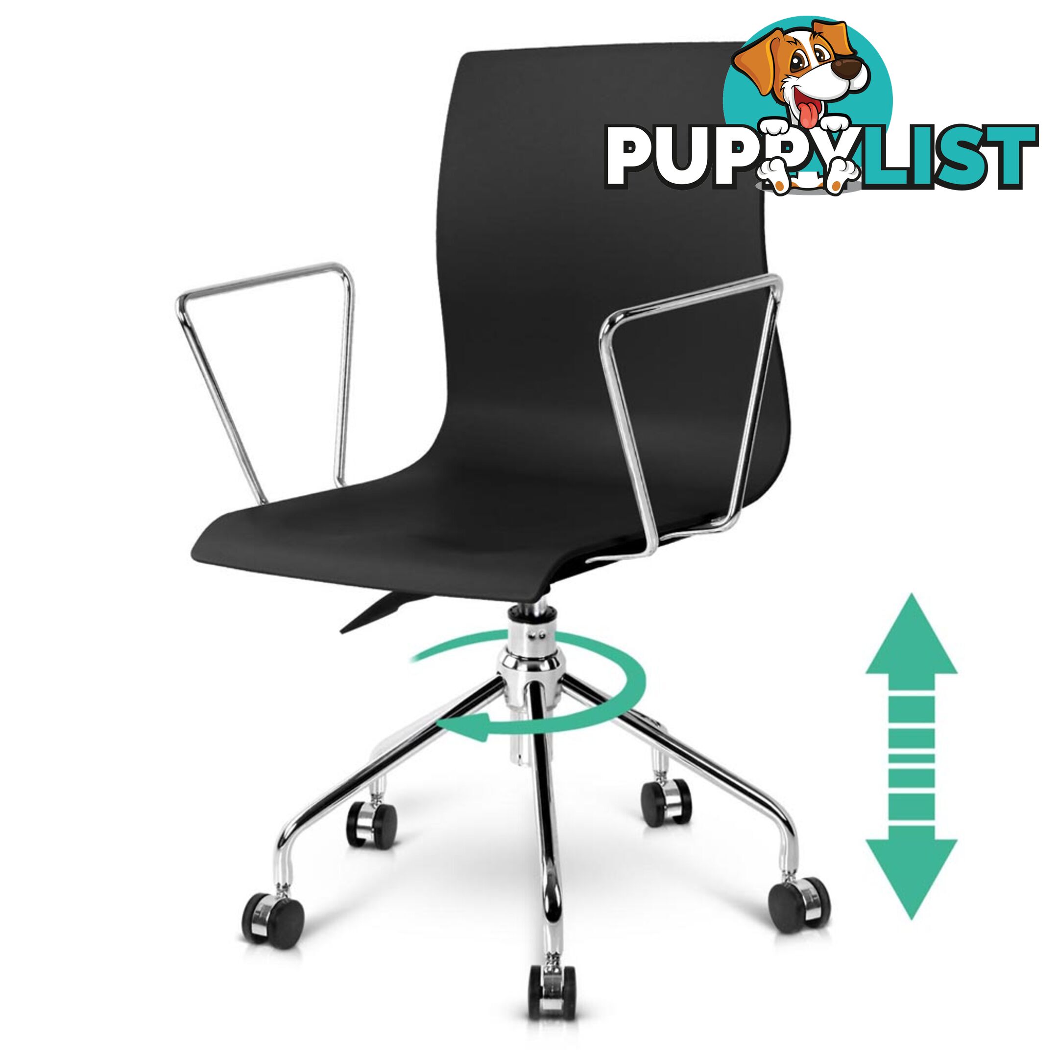 Modern Office Chair with Armrests Black