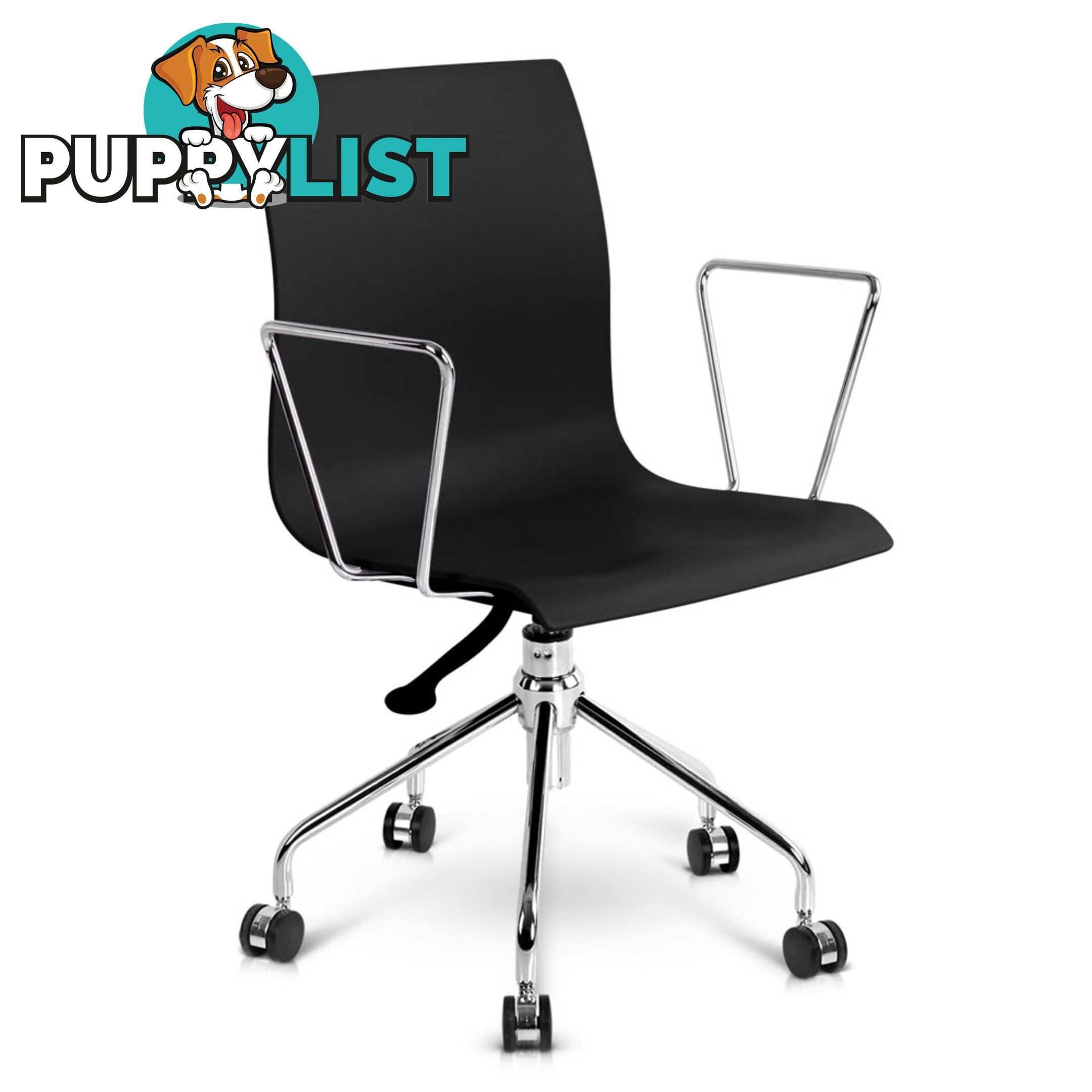 Modern Office Chair with Armrests Black