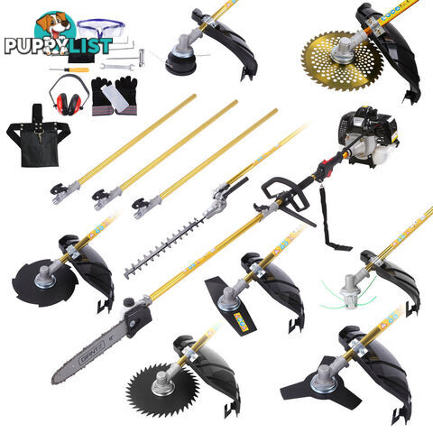 65cc 9 In 1 Petrol Pole Chainsaw Hedge Trimmer Whipper Snipper Pruner