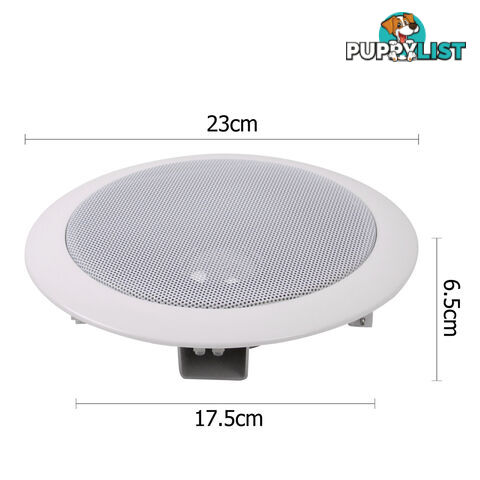 Set of 2 Home Theatre Round Ceiling Speaker 6 inch