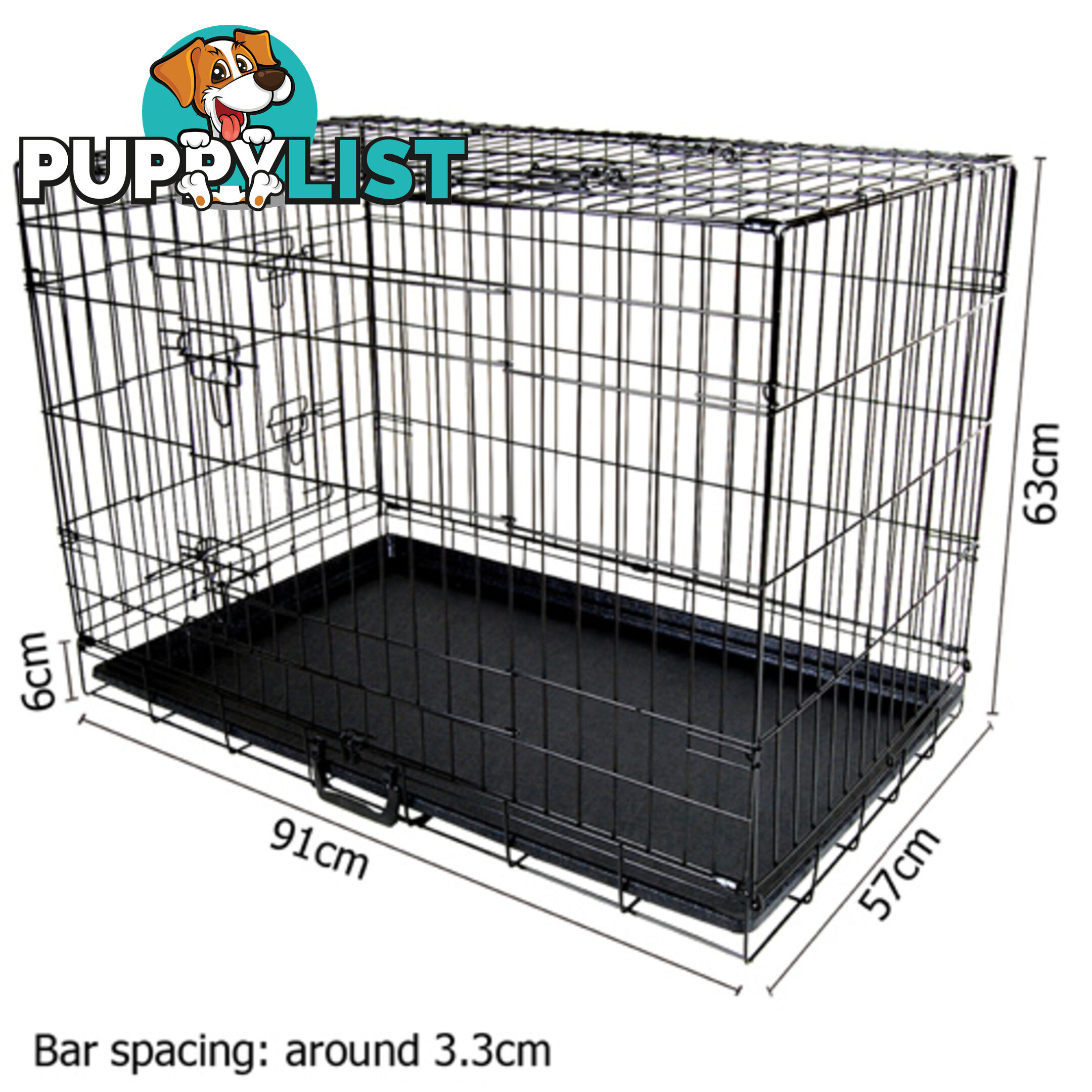 36 Inch Metal Collapsible Dog Cage