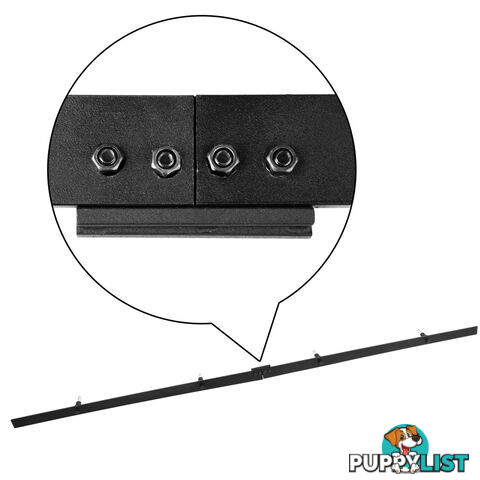 Cross Design Sliding Barn Door Hardware Track Set Powder Coat Steel Black - 2M