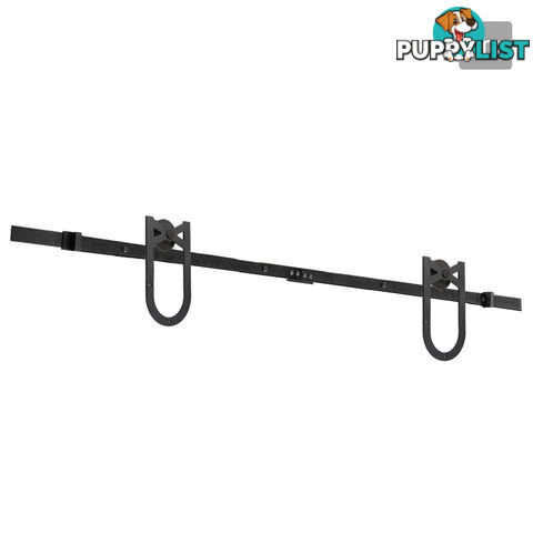 Cross Design Sliding Barn Door Hardware Track Set Powder Coat Steel Black - 2M