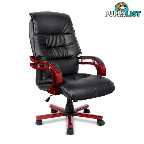 PU Leather & Wood Deluxe Office Chair