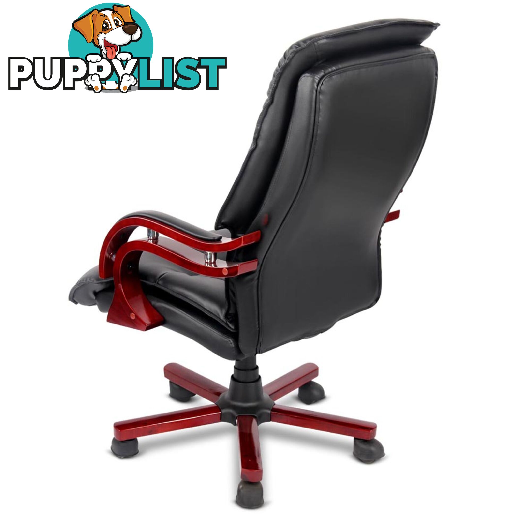 PU Leather & Wood Deluxe Office Chair