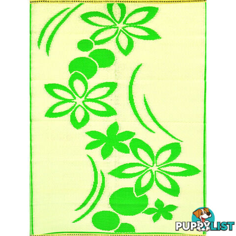 Flower Rug Green & Cream 150x240cm