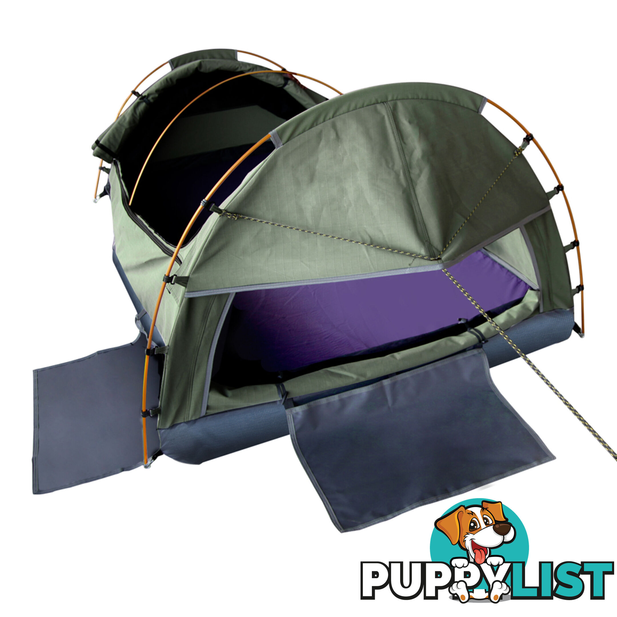 Double Camping Canvas Swag Tent Celadon w/ Air Pillow