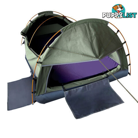 Double Camping Canvas Swag Tent Celadon w/ Air Pillow