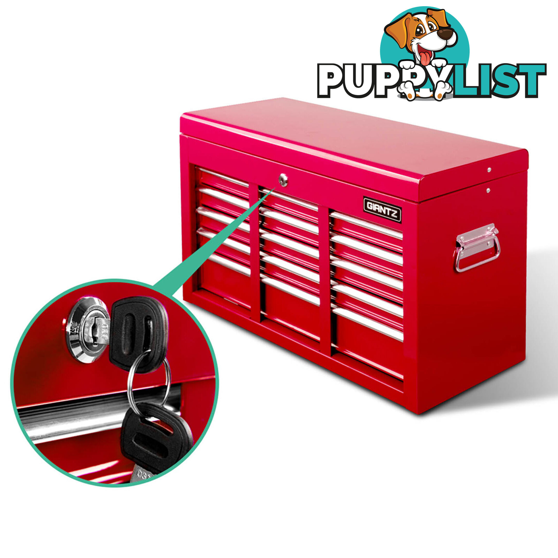 9 Drawers Tool Box Chest Red