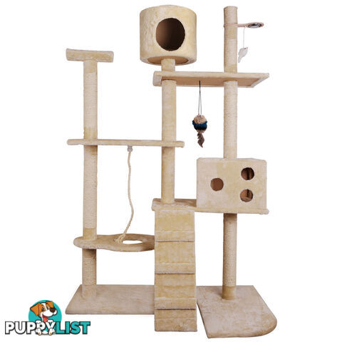 Cat Scratching Poles Post Furniture Tree 170cm Beige