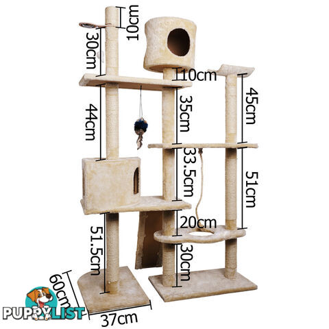 Cat Scratching Poles Post Furniture Tree 170cm Beige