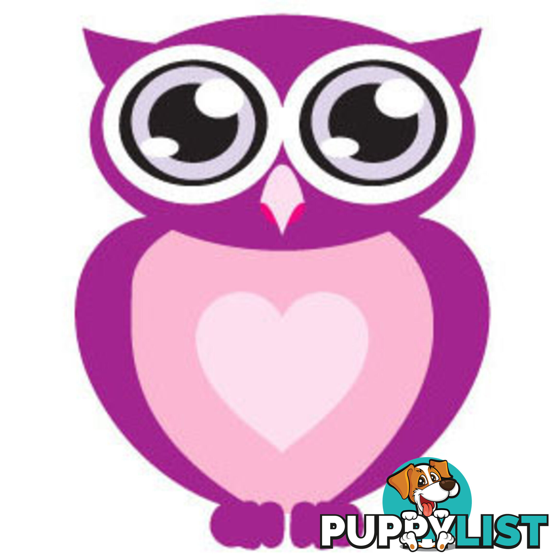 10 X Purple owl with big eyes Wall Sticker - Totally Movable