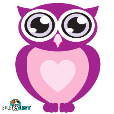 10 X Purple owl with big eyes Wall Sticker - Totally Movable