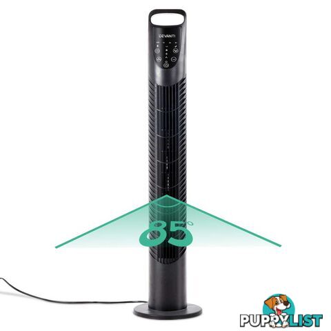 3 Speed Tower Fan  with Remote Control - Black