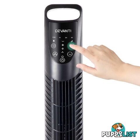 3 Speed Tower Fan  with Remote Control - Black