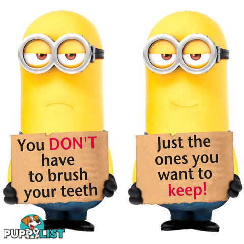 Minions Brush your Teeth Sticker - Make Brushing Teeth Fun