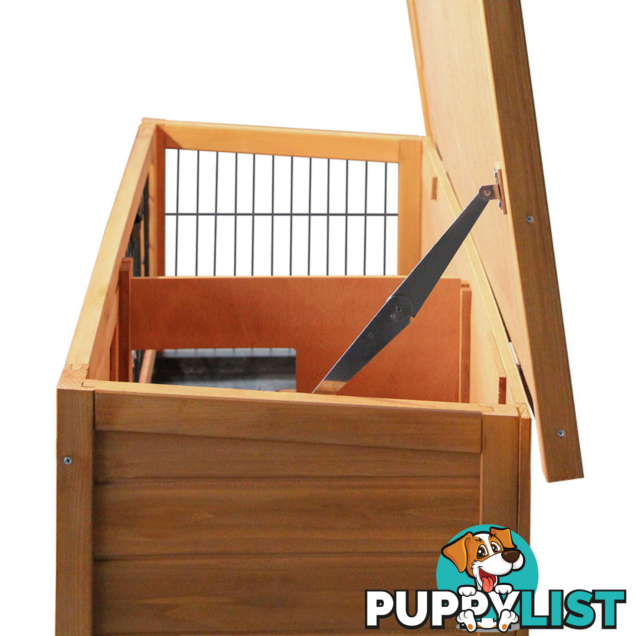 Double Storey Rabbit Hutch with Foldable Ramp