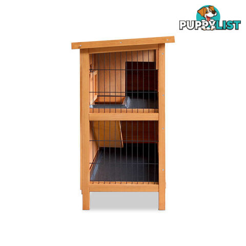 Double Storey Rabbit Hutch with Foldable Ramp