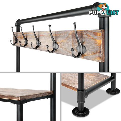 Pipe Shoe Rack & Coat Hanger Hallway Entry Shelf