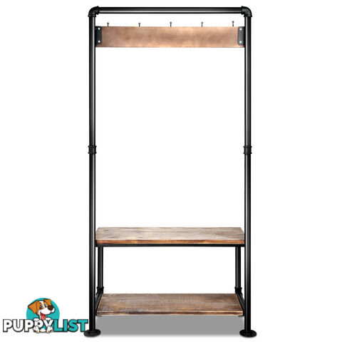 Pipe Shoe Rack & Coat Hanger Hallway Entry Shelf