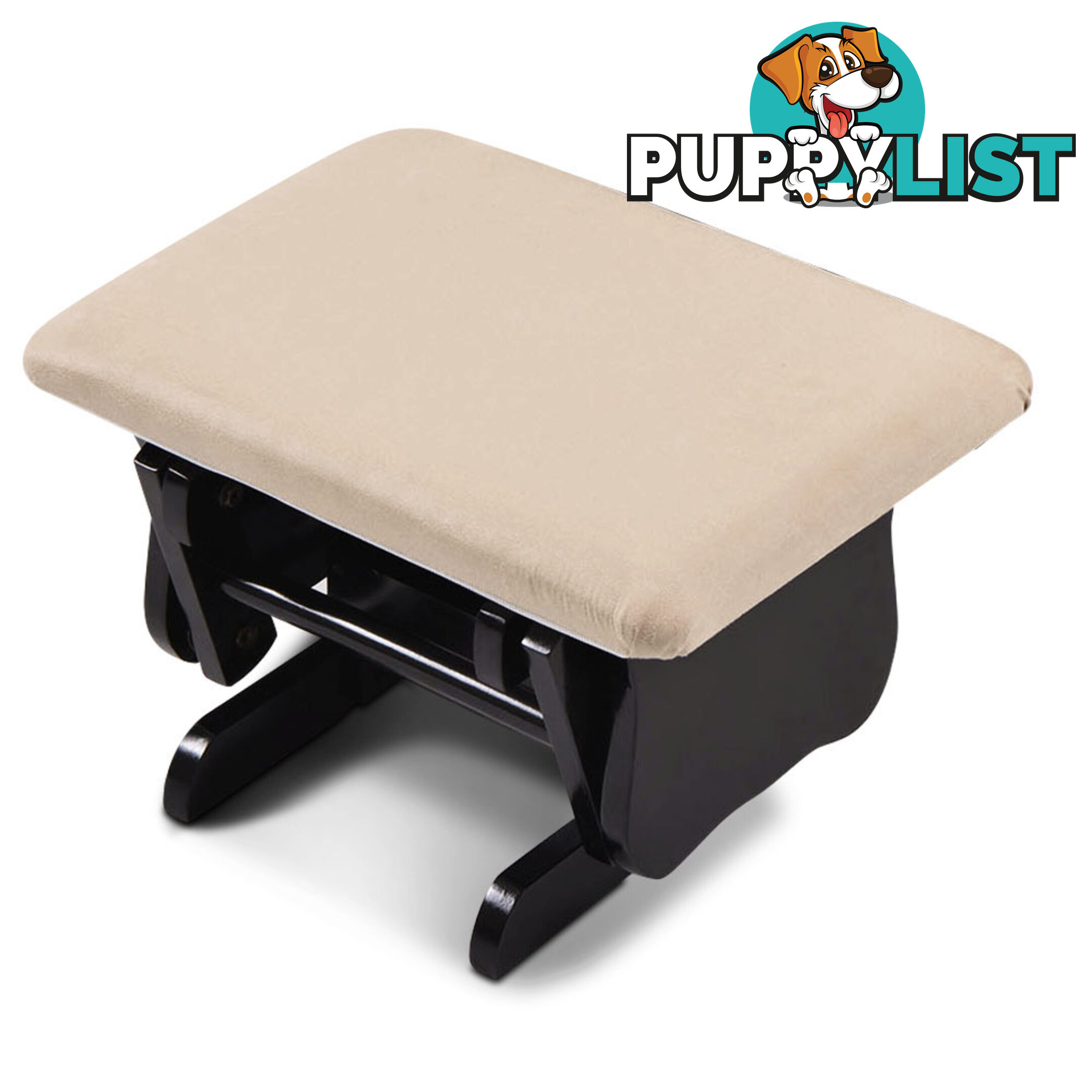 Baby Breast Feeding Sliding Glider Chair w/ Ottoman Beige