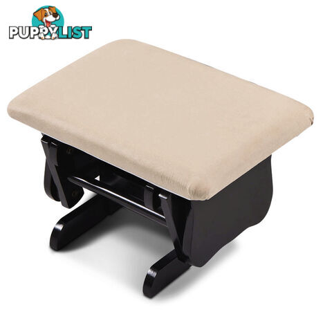 Baby Breast Feeding Sliding Glider Chair w/ Ottoman Beige